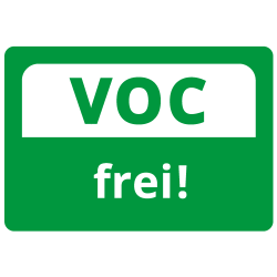 Free from / reduced volatile organic compounds according to EU regulation